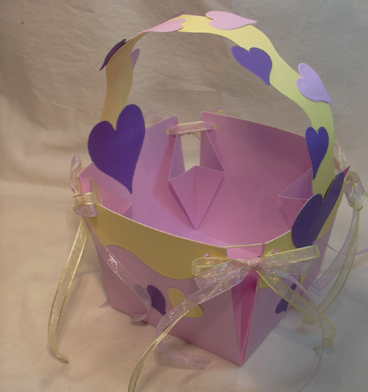 Lilac and Lemon Cardstock Easter Basket